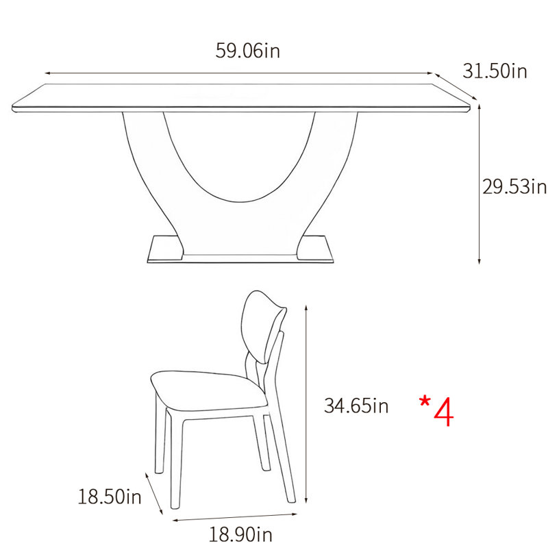 ZKuylo Cream style rectangular family dining table sets